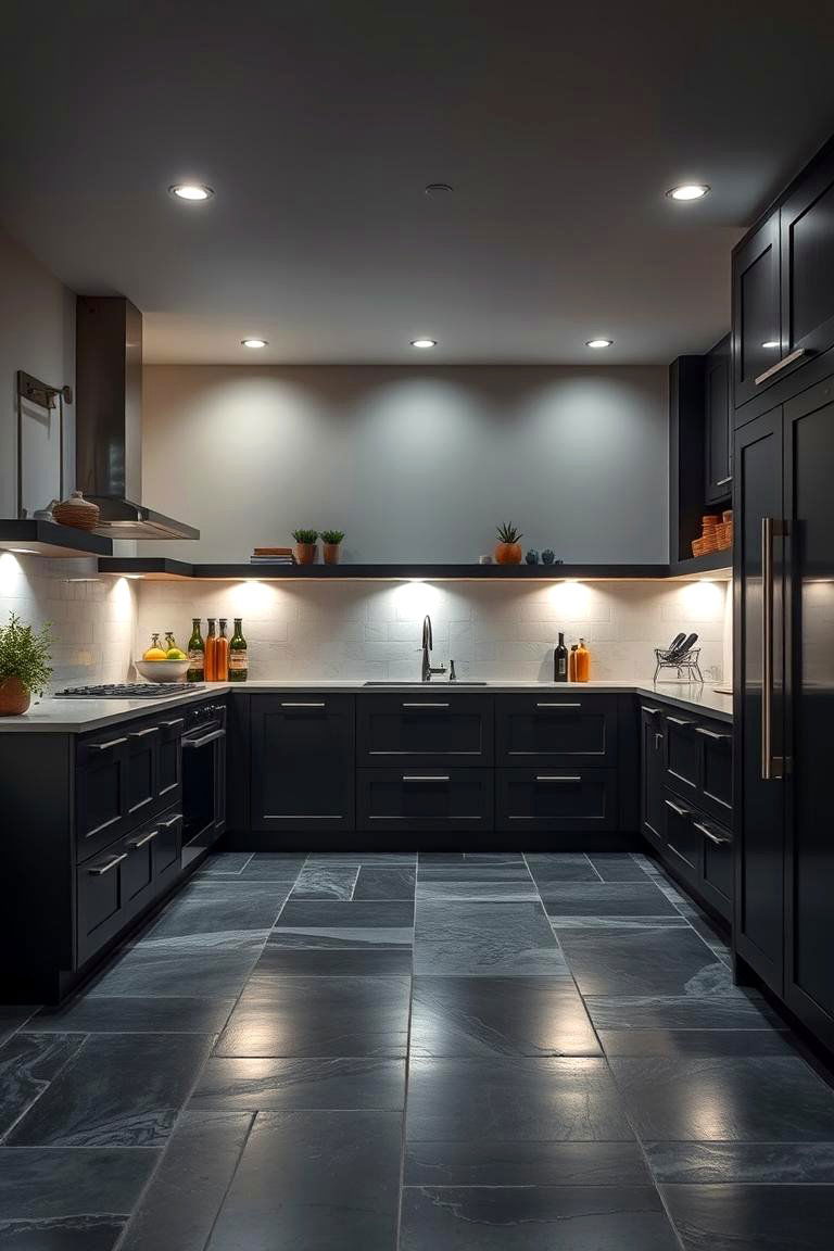 Innovative Lighting Effects - 24 Kitchens With Slate Floors
