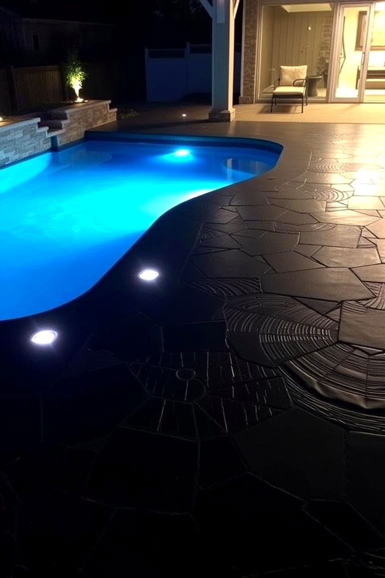 Innovative Lighting Integration - 24 Stamped Concrete Pool Deck Ideas