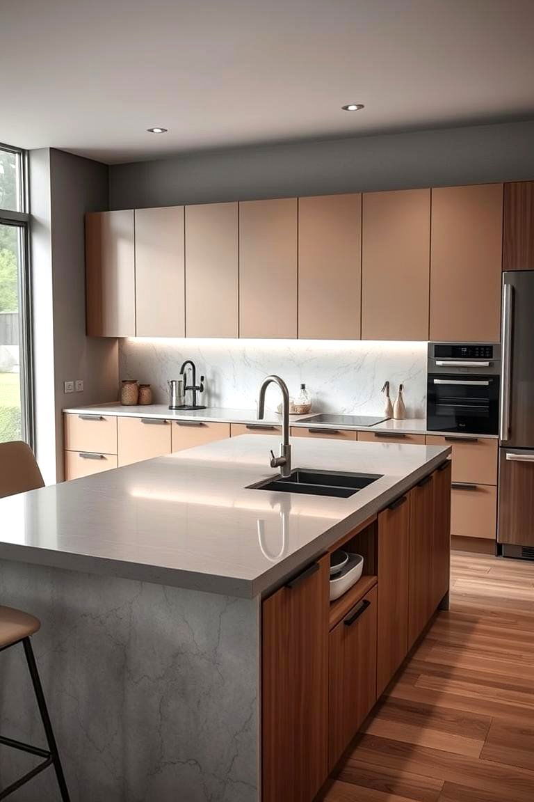 Innovative Multi Functional Concrete Countertop with Integrated Storage - 24 Concrete Countertop Ideas