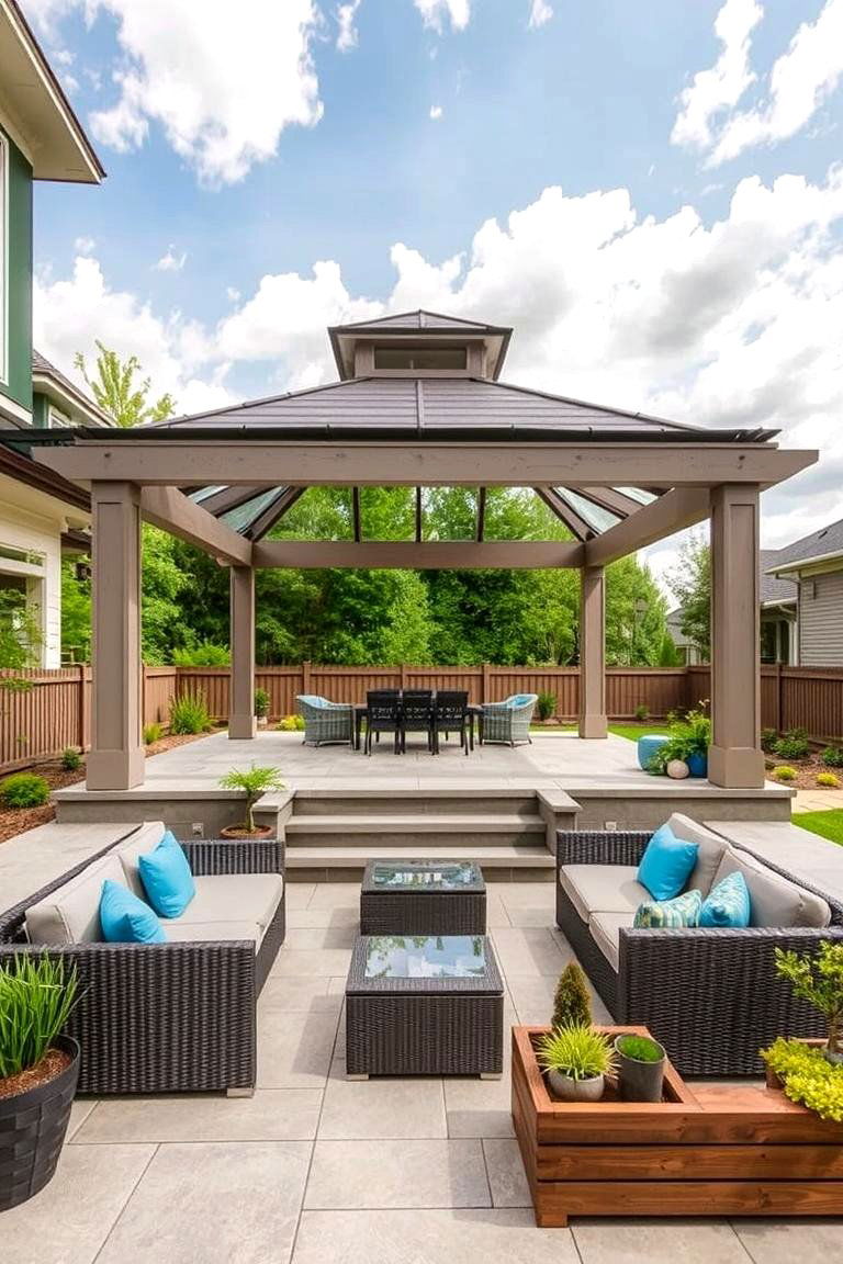 Innovative Multi Level Design - 24 patio with a gazebo ideas