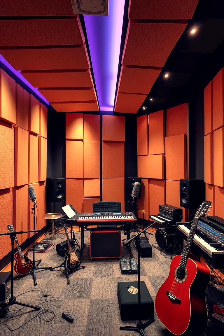 Innovative Music Studio - 24 Black Man Cave Ideas