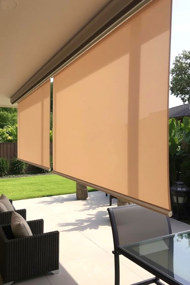 Innovative Outdoor Roller Shades as Curtains - 24 Patio Curtain Ideas