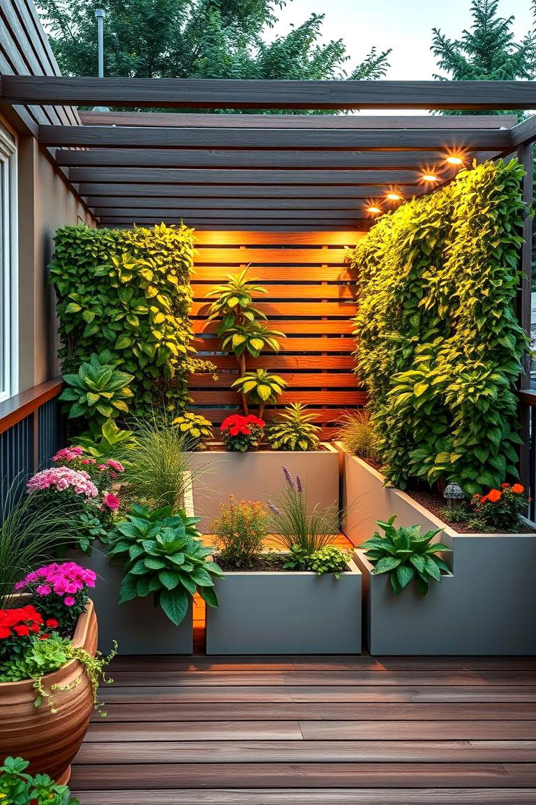 Innovative Planter Walls - 24 Deck Privacy Ideas