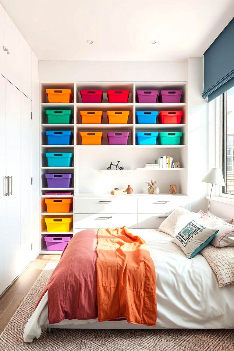 Innovative Rainbow Storage - 24 Rainbow Bedroom Ideas
