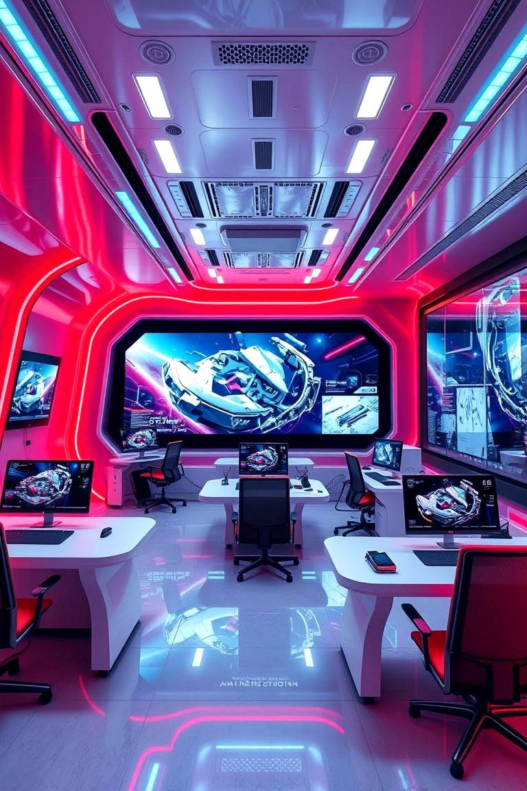 Innovative Red Tech Infused Room - 24 Red Boy Room Ideas