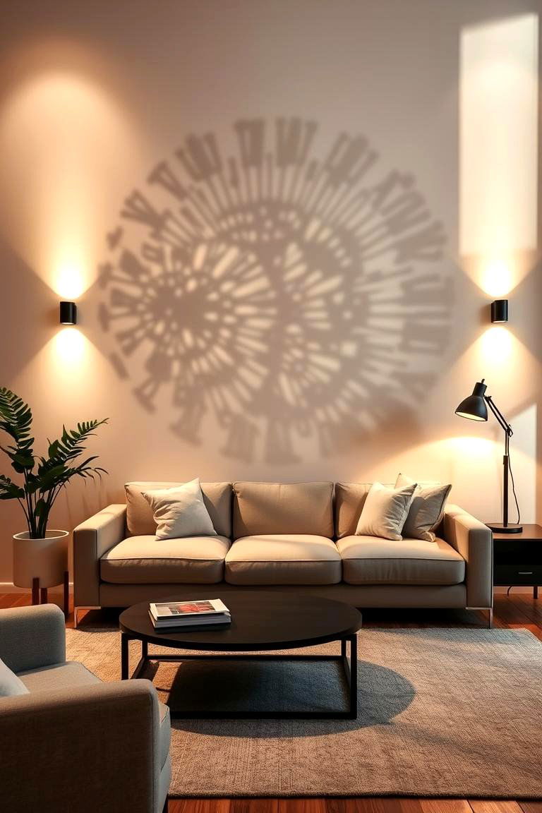 Innovative Shadow Play Wall Lights for Intriguing Effects - 24 Living Room Wall Lighting Ideas