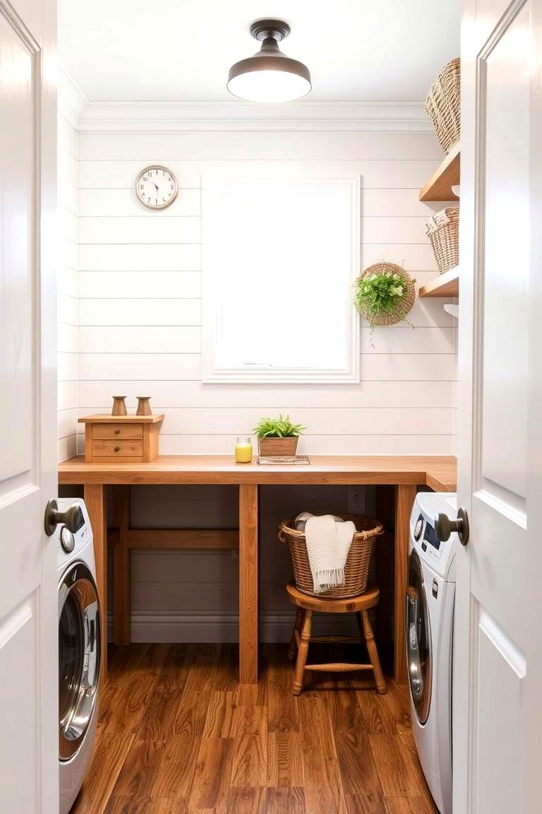 Innovative Shiplap Laundry Divider - 24 Shiplap Laundry Room Ideas