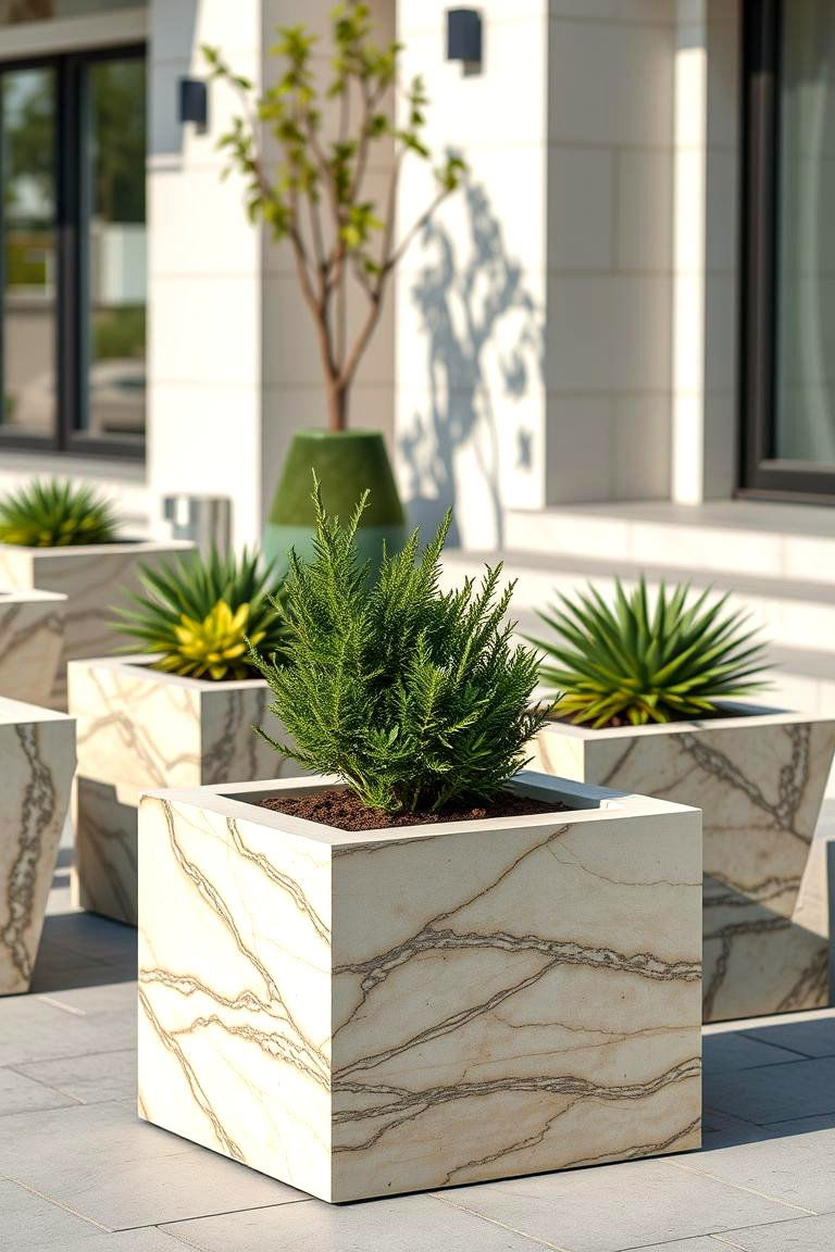 Innovative Stone Planter Boxes - 24 Stone Exterior Home Ideas