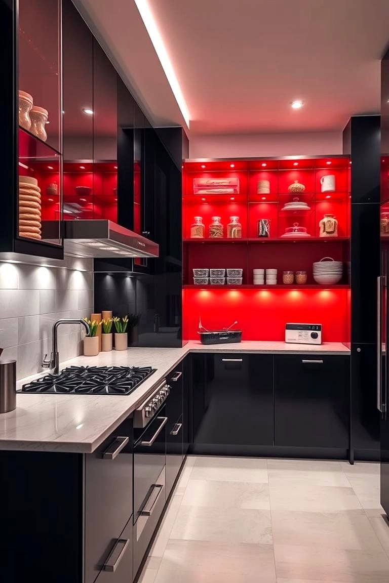 Innovative Storage Solutions - 24 red and black kitchen ideas