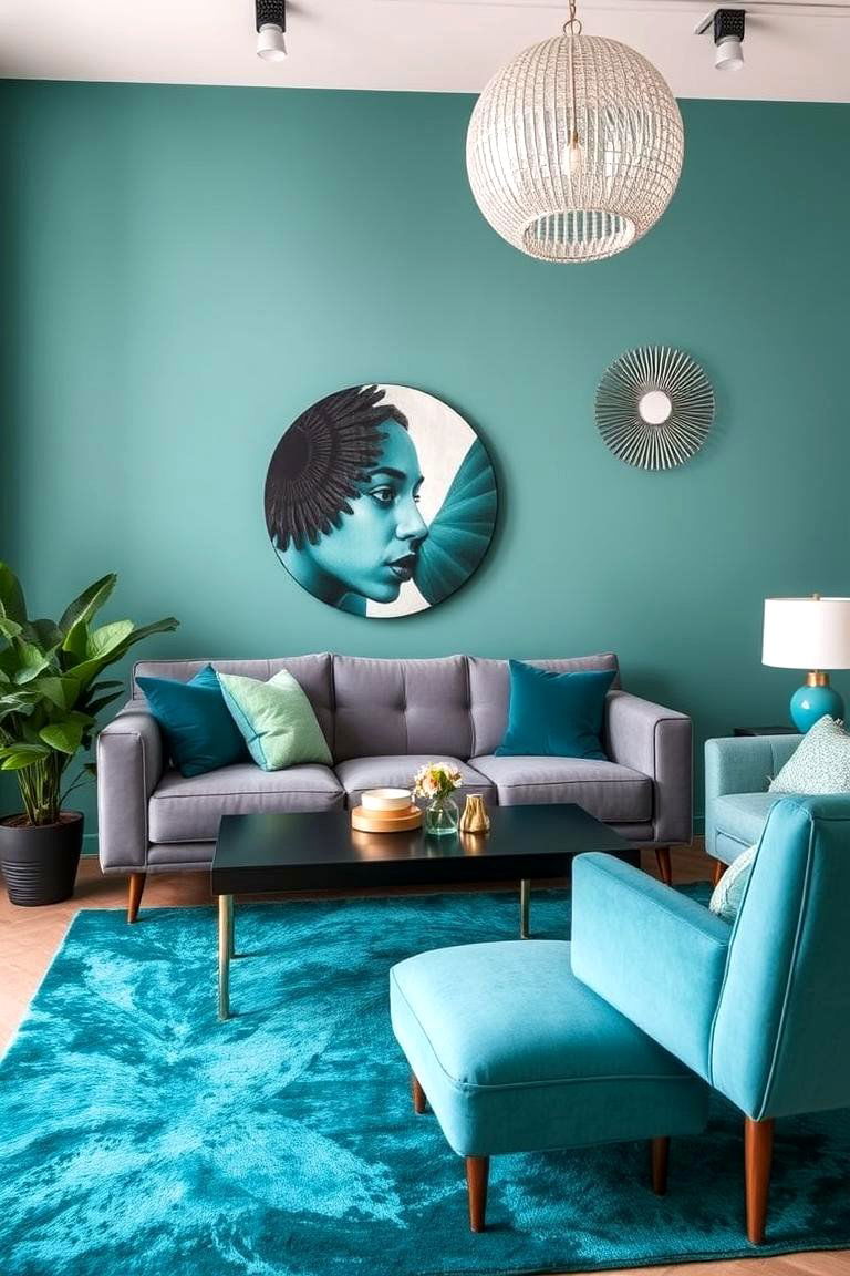 Innovative Teal and Grey Decor - 24 Teal and Grey Living Room Ideas