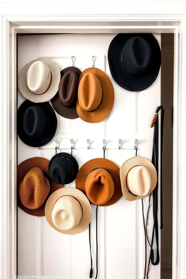 Inside Closet Doors with Hooks - 24 Hat Storage Ideas