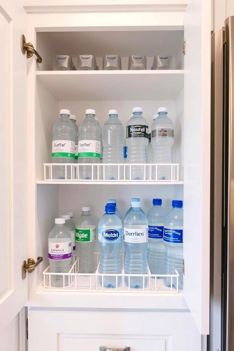 Inside Kitchen Cabinets for Discreet Organization - 24 Water Bottle Storage Ideas
