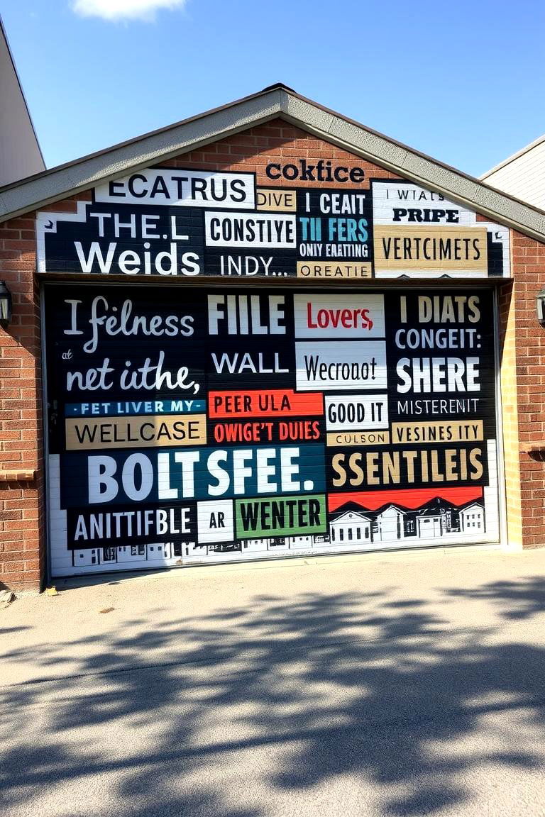 Inspirational Quote Collage Mural - 24 Garage Door Murals