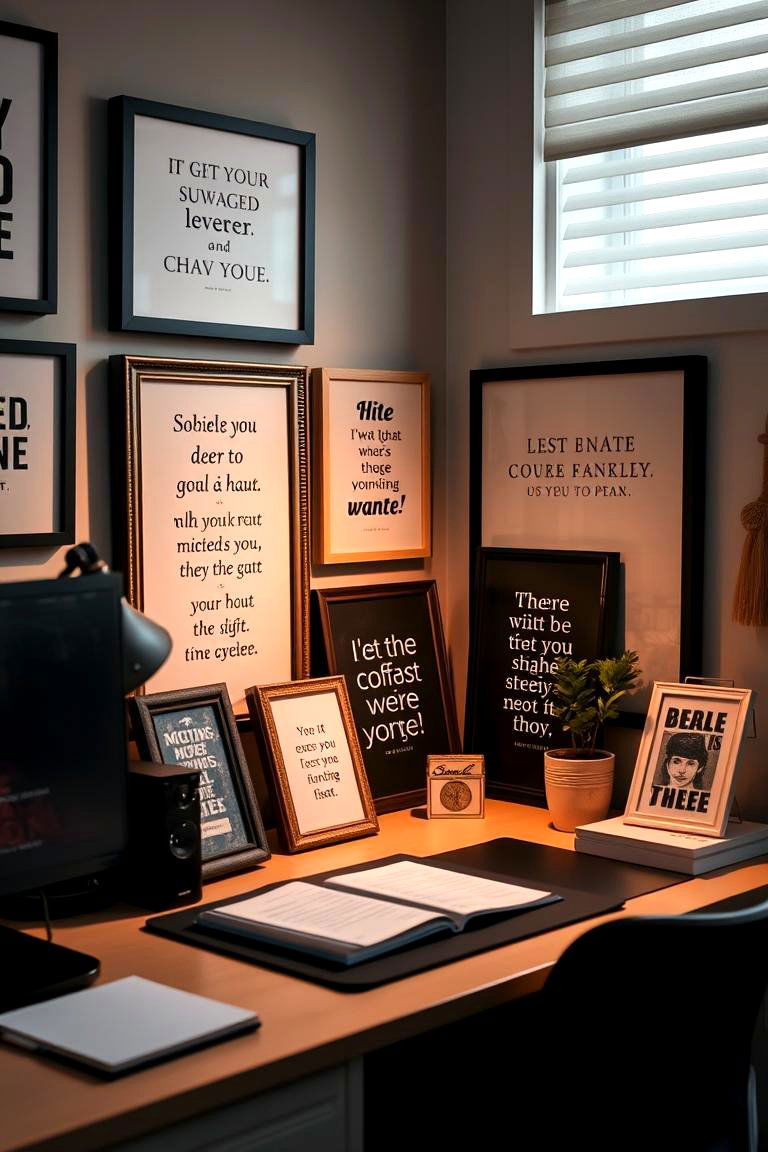 Inspirational Quote Corner - 24 Desk Decor Ideas