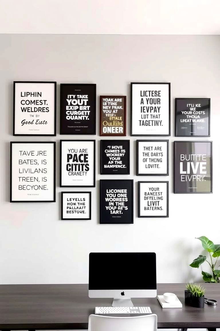 Inspirational Quote Gallery - 24 Office Wall Decor Ideas