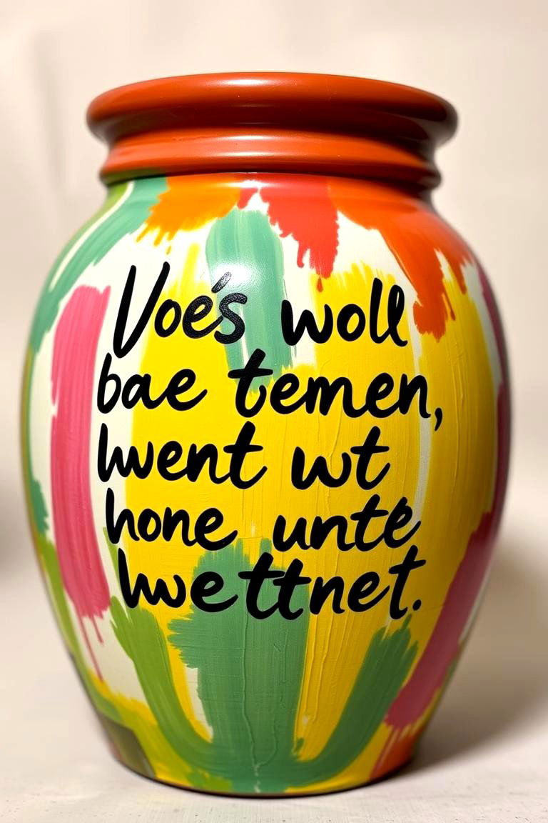 Inspirational Quote Painted Pot - 24 Painted Pot Ideas