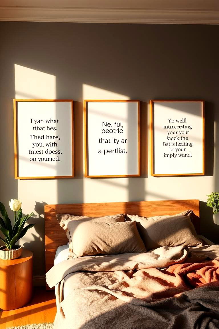 Inspirational Quote Wall Art - 24 Bedroom Wall Decor Ideas