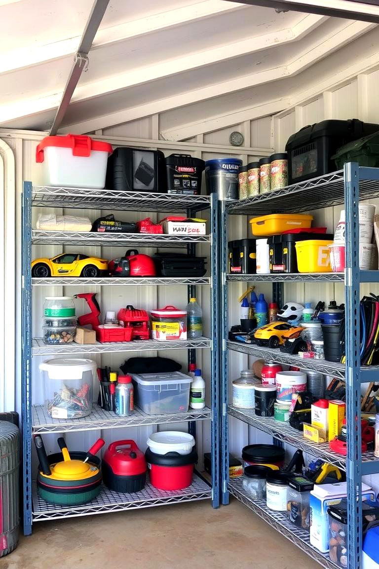 Install Adjustable Shelving Units - 24 Shed Organization Ideas