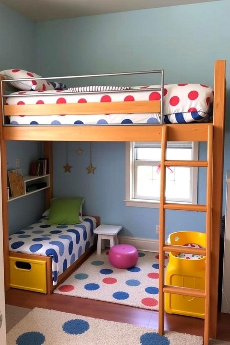 Install Bunk Beds for Space Efficiency - 24 Kids Room Ideas