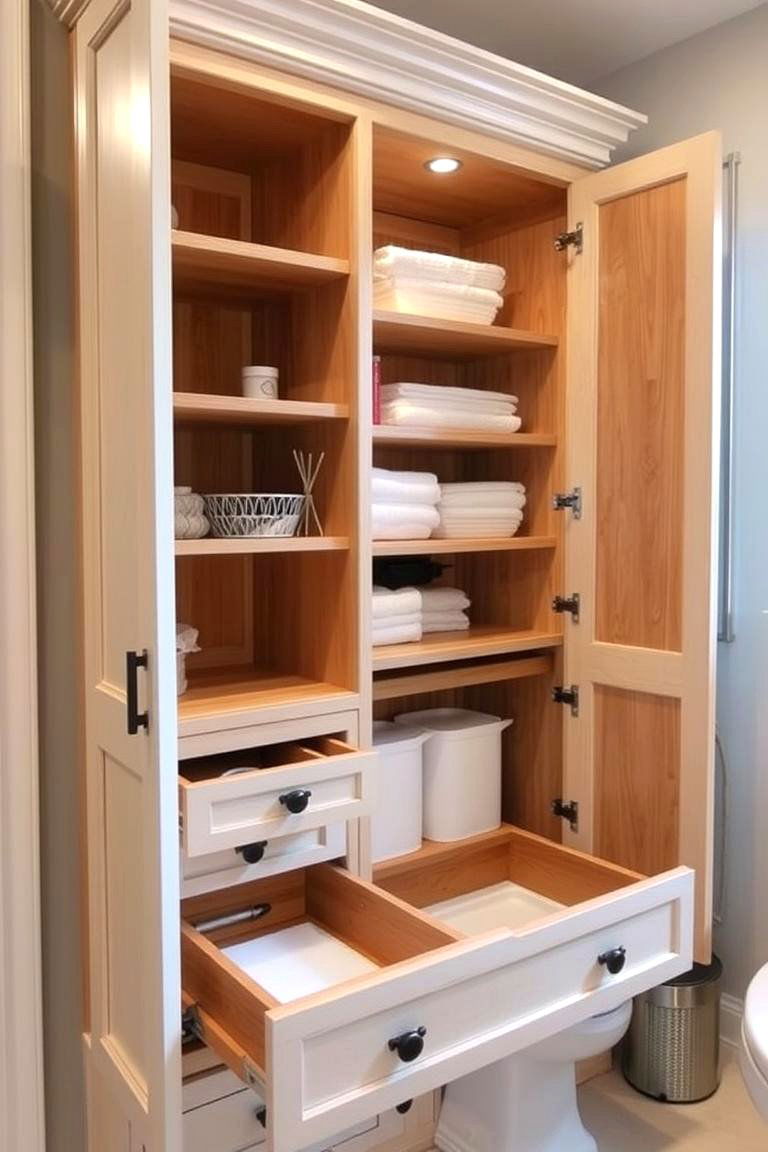 Install Custom Cabinets for Maximum Storage - 24 Bathroom Remodel Ideas