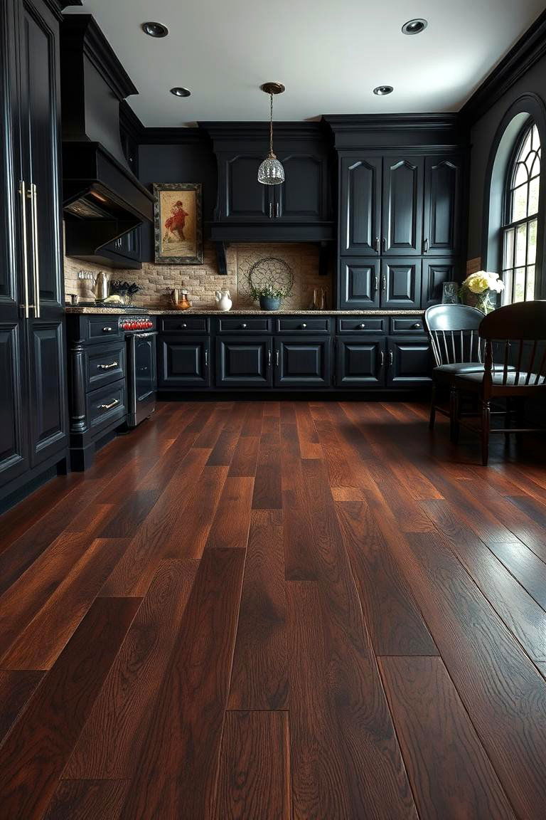 Install Dark Flooring - 24 Gothic Kitchen Ideas