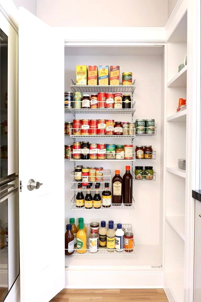 Install Door Mounted Storage - 24 Open Pantry Ideas