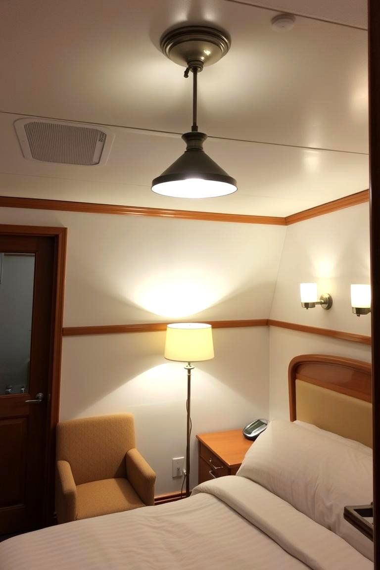 Install Efficient Lighting Fixtures - 24 One Room Cabin Interior Design Ideas