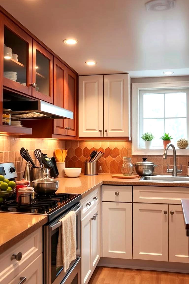 Install Energy Efficient Lighting - 24 Small Kitchen Ideas on a Budget