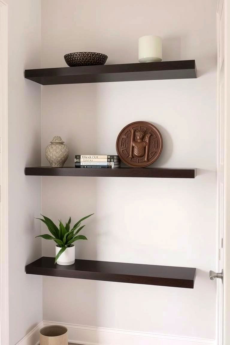 Install Floating Shelves - 24 Foyer Decor Ideas