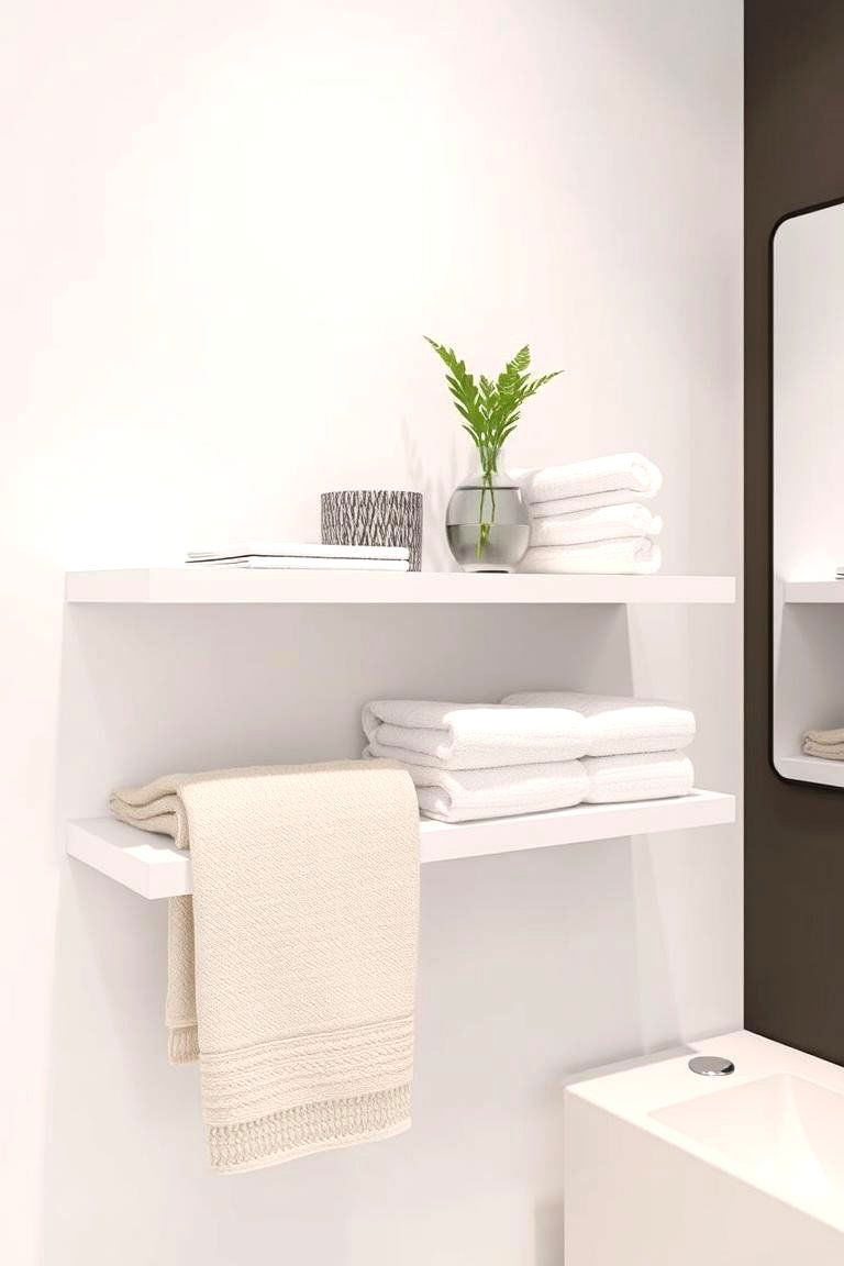 Install Floating Shelves for Storage - 24 Bathroom Remodel Ideas