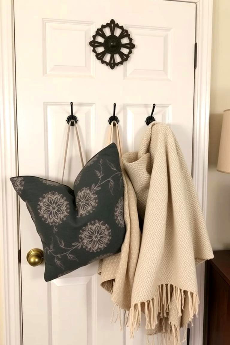 Install Hooks Behind the Bedroom Door - 24 Bedding Storage Ideas
