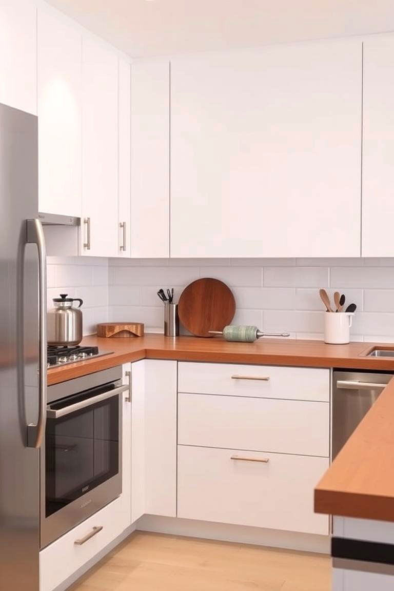 Install Pendant Lighting with Geometric Shades - 24 Mid-century Modern Kitchen Ideas