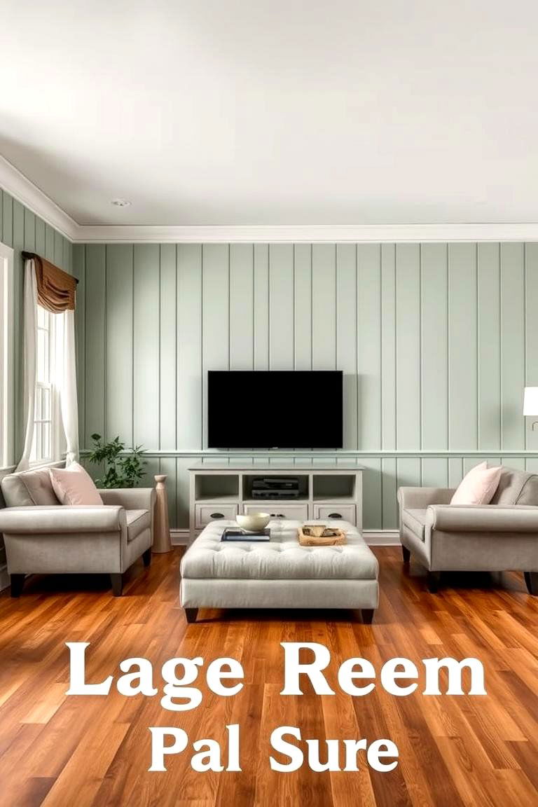 Install Sage Green Beadboard or Wainscoting on the Lower Walls - 24 Rustic Sage Green Living Room Ideas