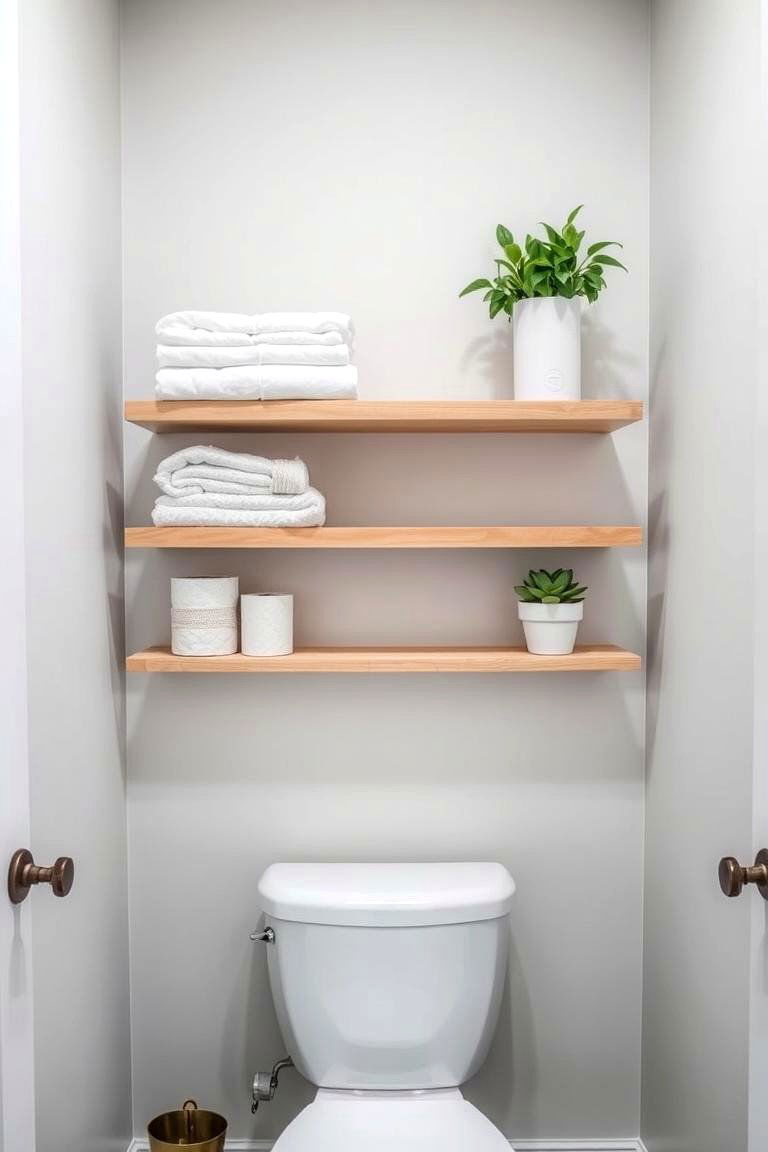 Install Shelving Units Above the Toilet - 24 Bathroom Organization Ideas