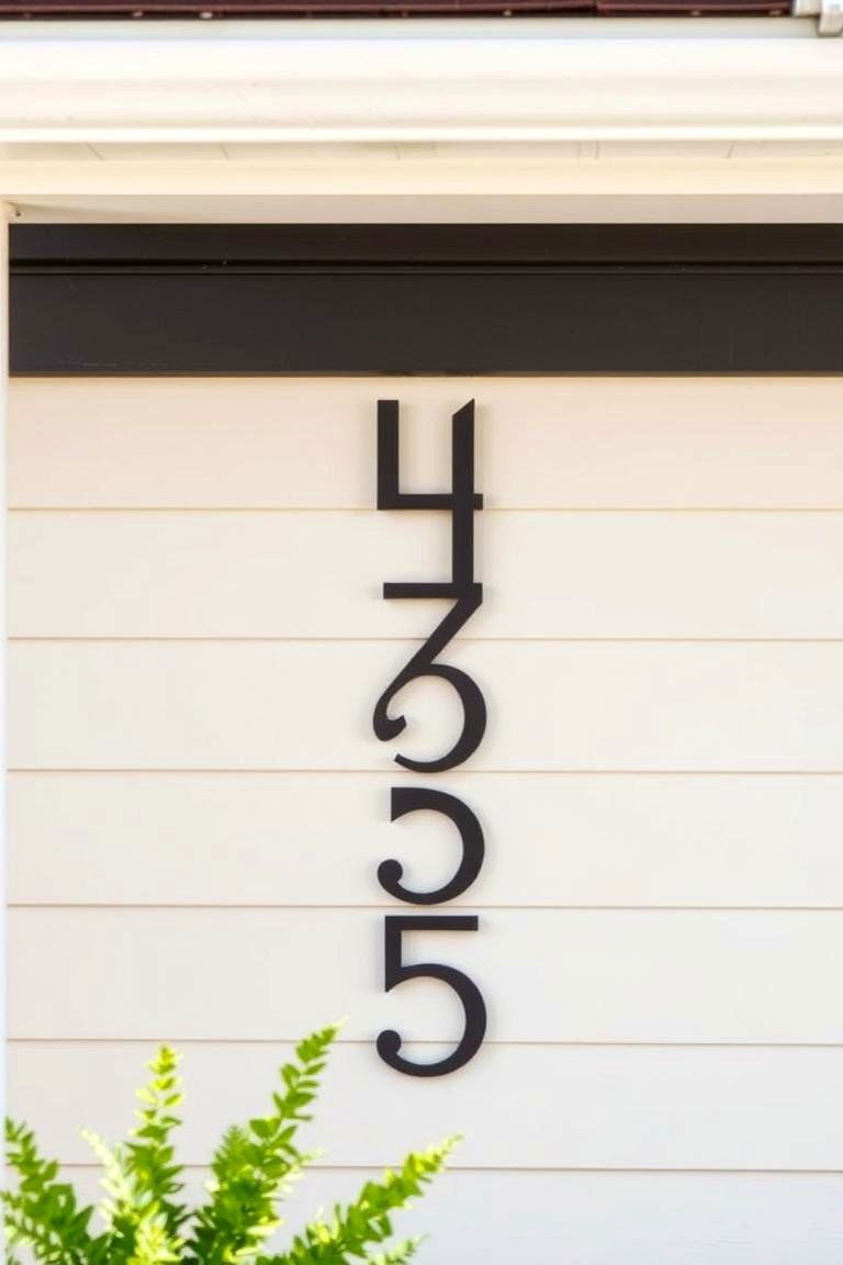 Install Stylish House Numbers for Clarity - 24 Small Front Porch Ideas