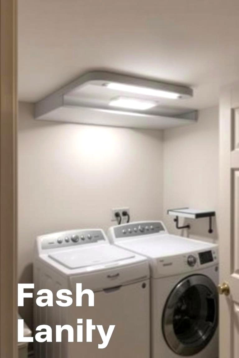 Install Task Lighting for Brightness - 24 basement laundry room ideas