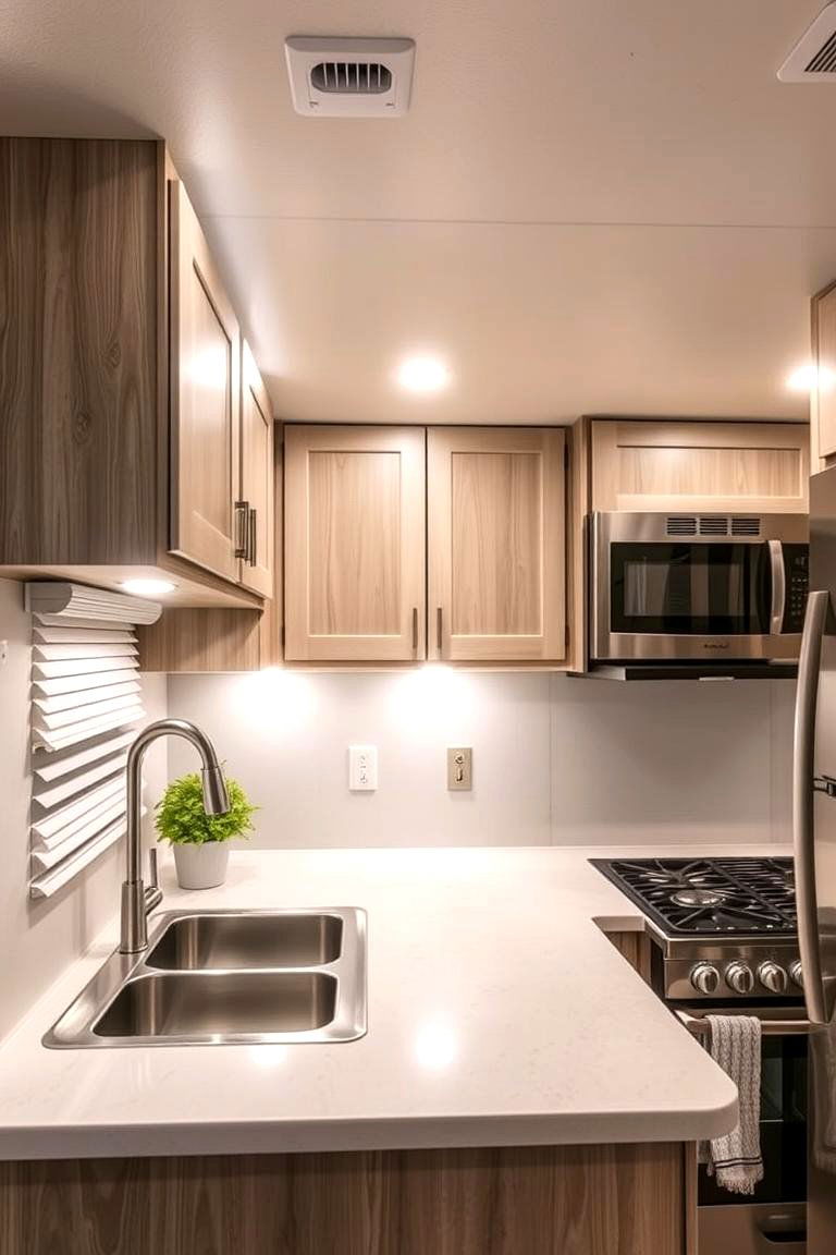 Install Under Cabinet Lighting - 24 Mobile Home Kitchen Ideas