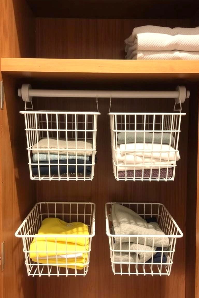 Install Under Shelf Baskets - 24 Small Closet Storage Ideas