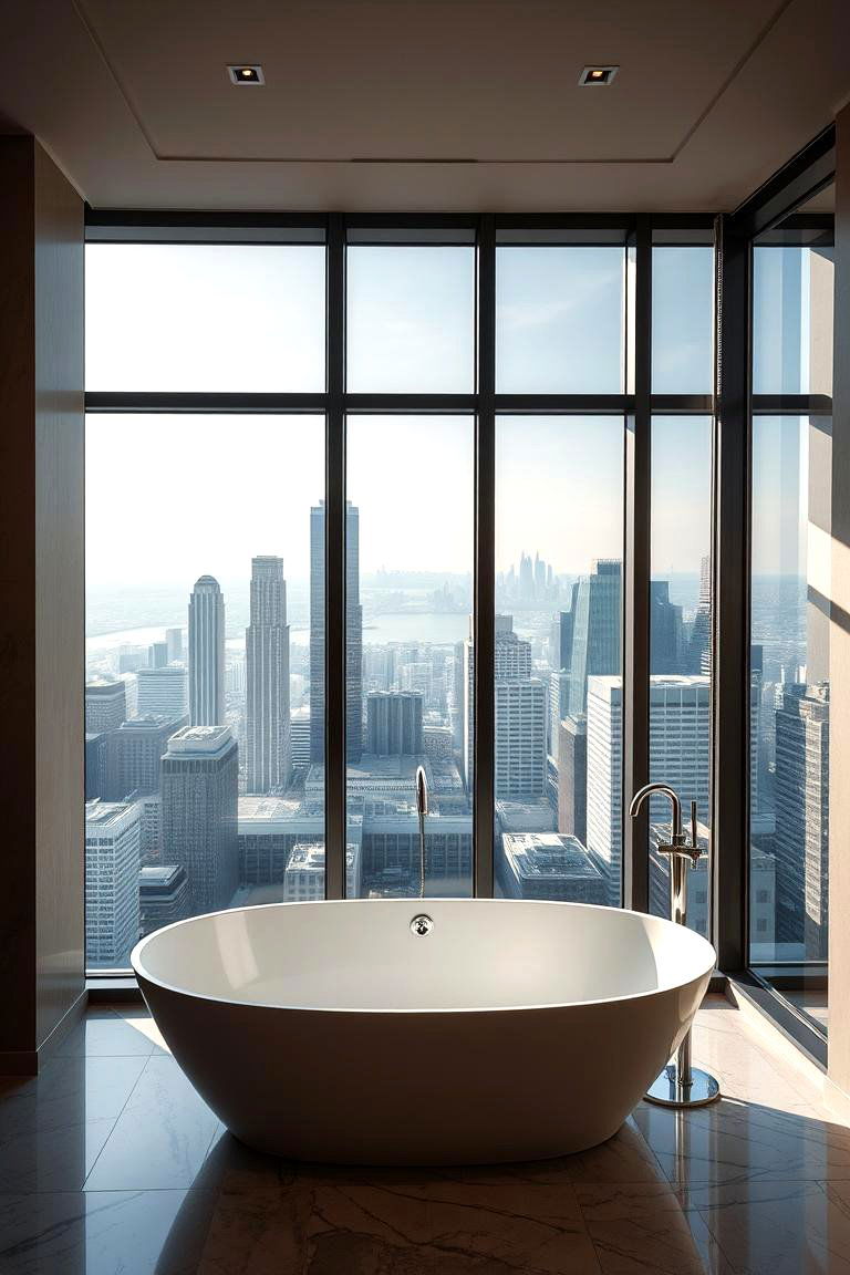 Install a Bathtub with a View - 24 Apartment Bathroom Ideas