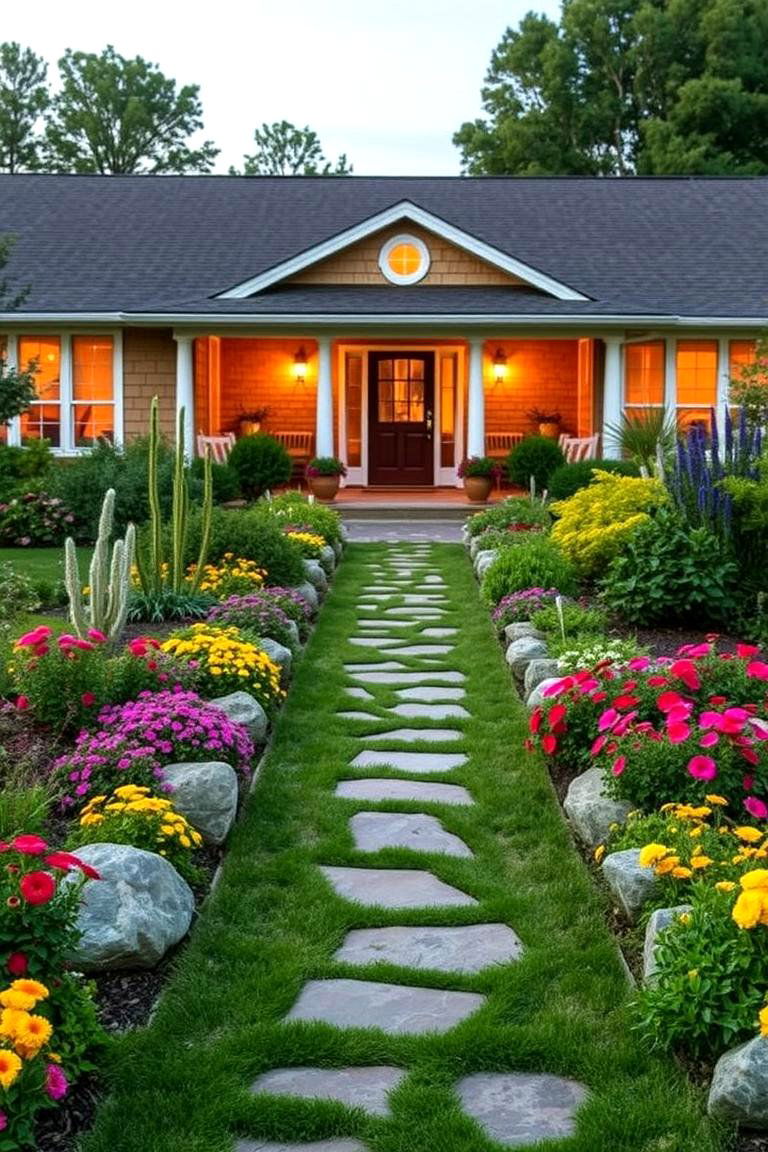 Install a Beautiful Garden Path - 24 Curb Appeal Inspiration for Ranch Homes