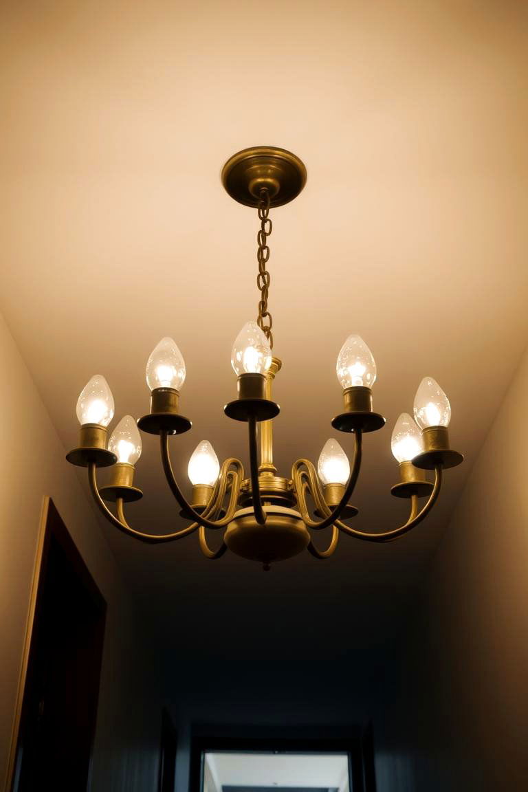 Install a Chandelier with Multiple Bulbs - 24 Narrow Hallway Lighting Ideas