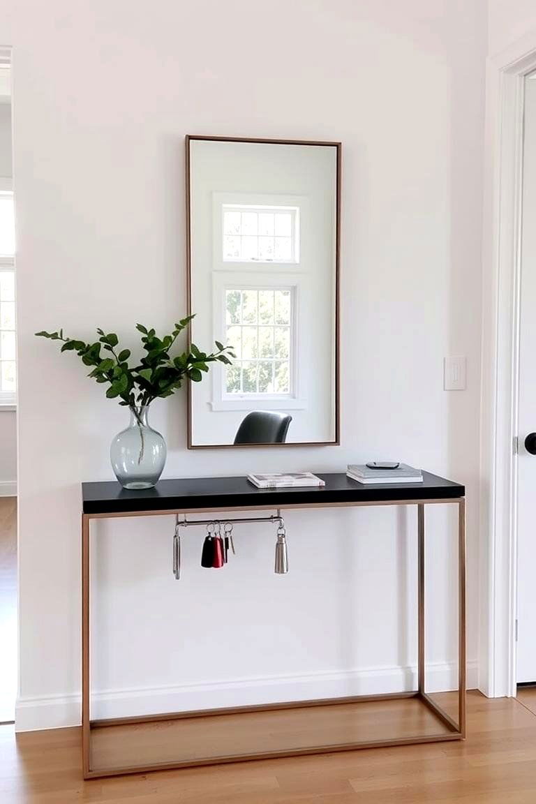 Install a Console Table with Mirror - 24 Entryway Wall Ideas