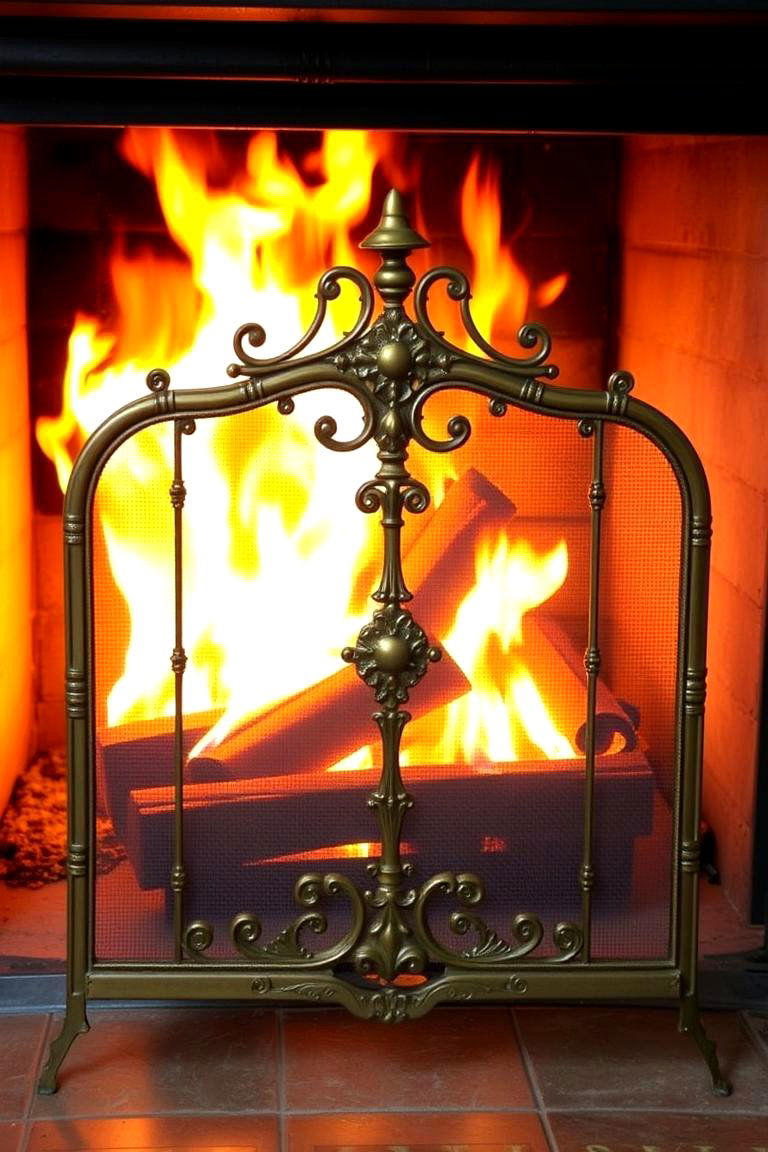 Install a Fireplace Screen for Safety and Style - 24 Fireplace Decor Ideas