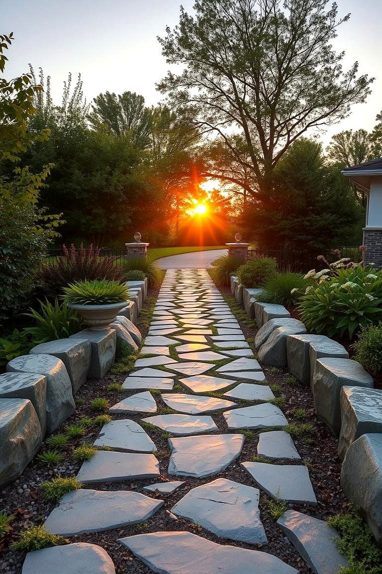 Install a Flagstone Path - 24 Driveway Landscape Ideas