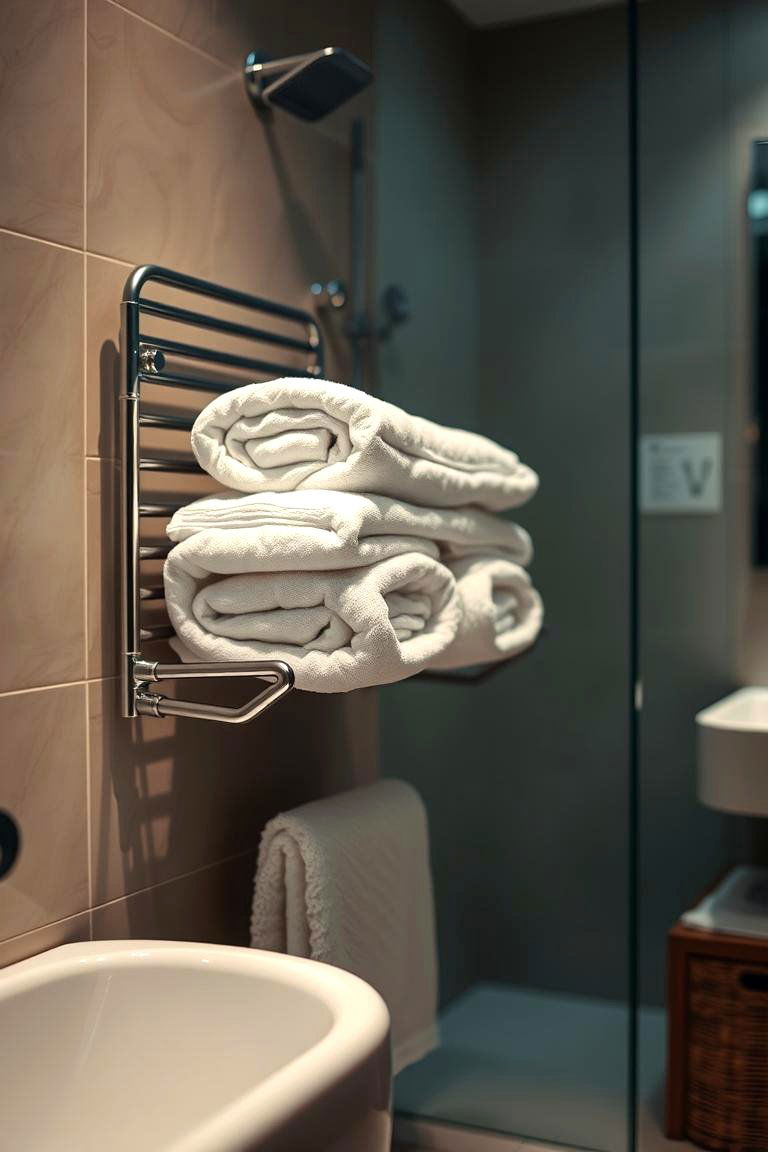 Install a Heated Towel Rack - 24 Masculine Bathroom Ideas