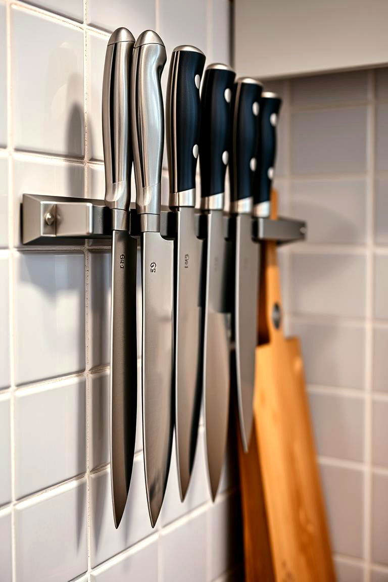 Install a Magnetic Knife Strip - 24 Small Galley Kitchen Ideas on a Budget