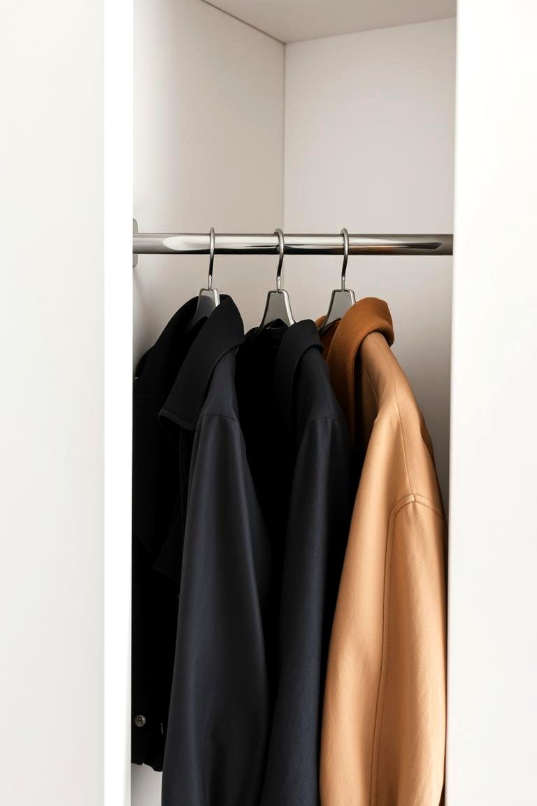 Install a Pull Out Clothing Rod - 24 Small Dressing Room Ideas