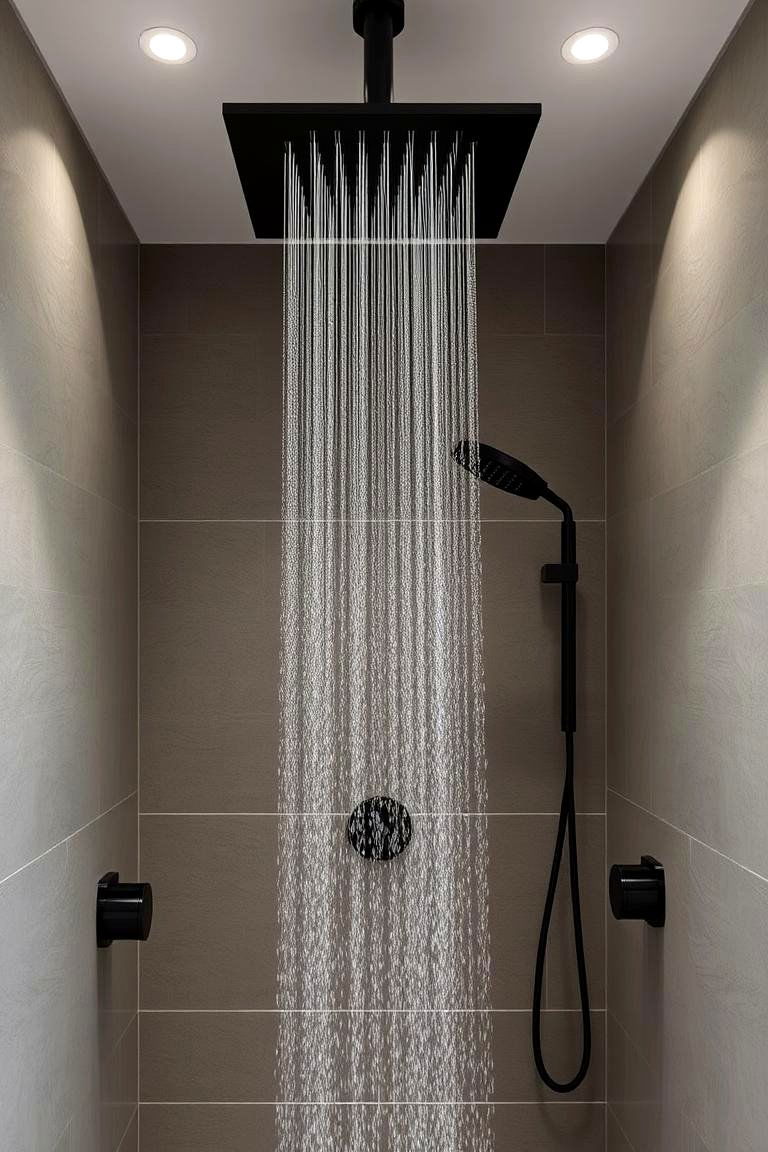 Install a Rainfall Showerhead - 24 Masculine Bathroom Ideas