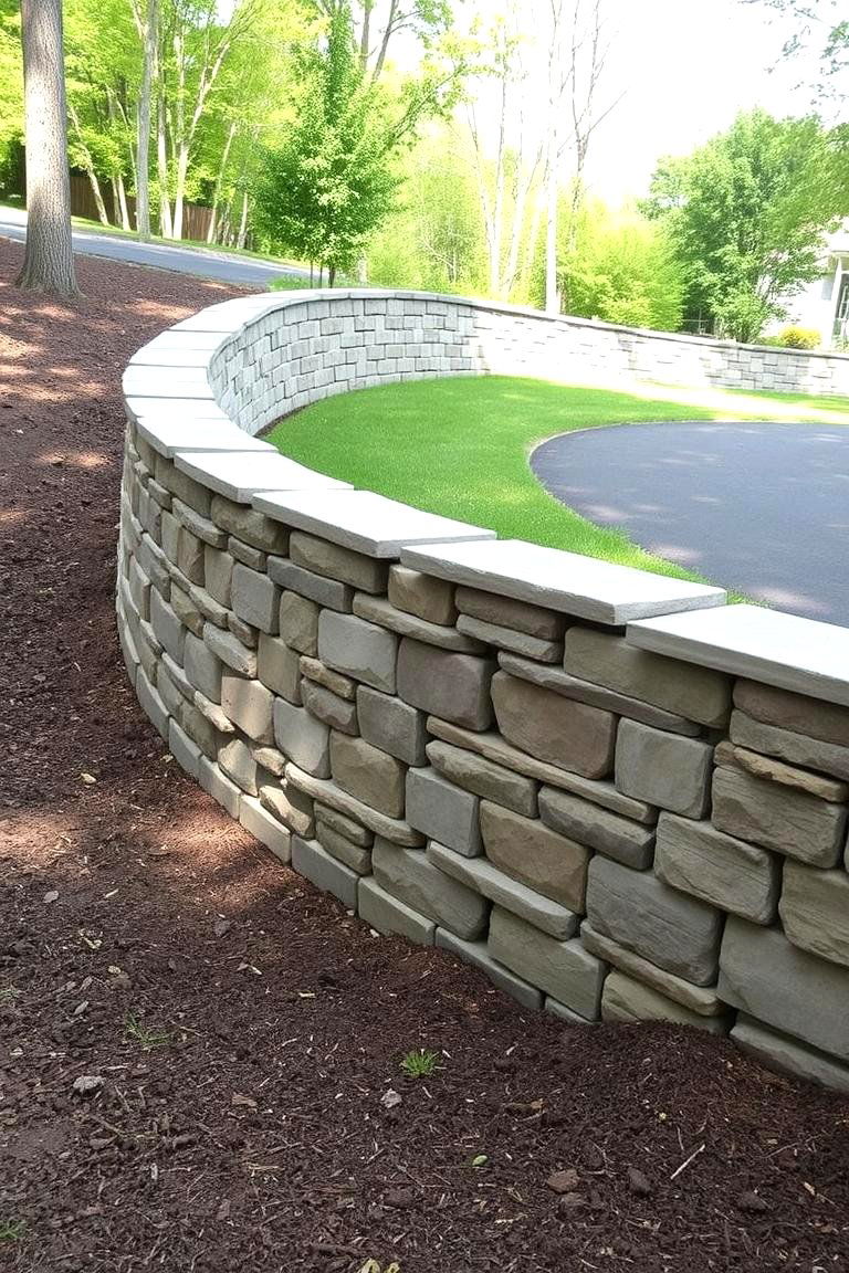Install a Retaining Wall - 24 Driveway Landscape Ideas