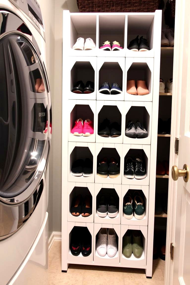 Install a Shoe Rack - 24 Laundry Room Storage Ideas